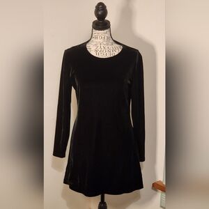 Banana Republic Black Velvet Long Sleeve Dress